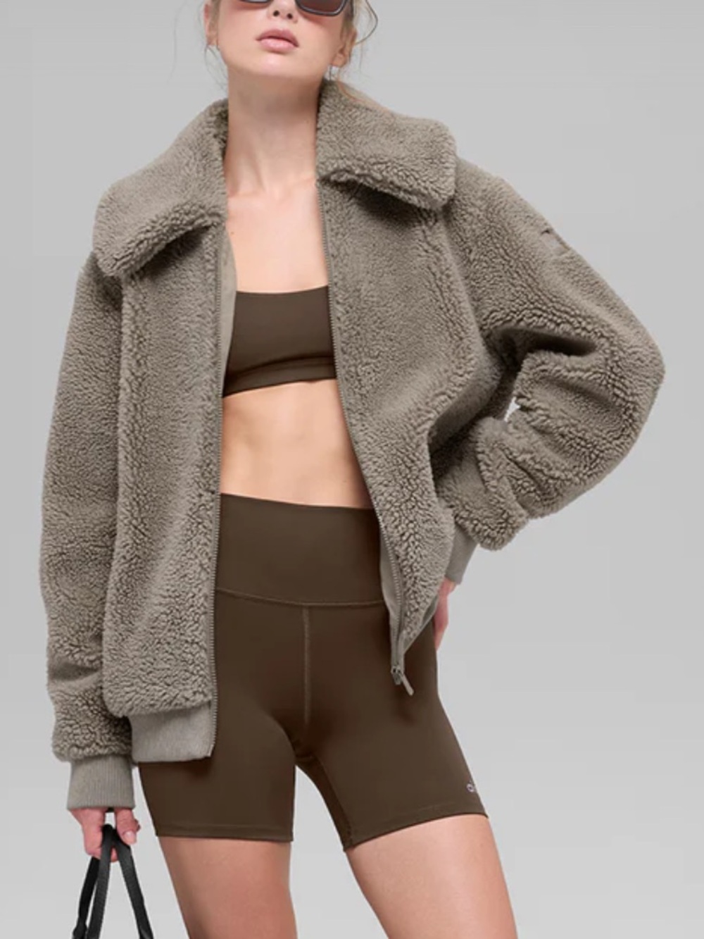 Alo Yoga -  Sherpa Downtown Jacket. Color:  light cocoa. Size Small.